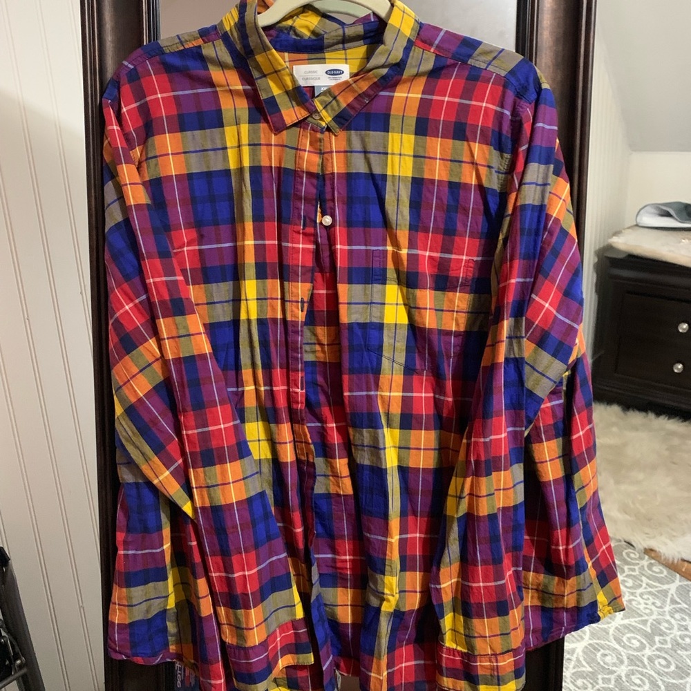 Plaid button down shirt